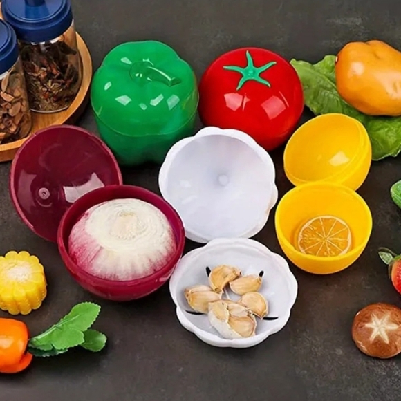 Storage Saving NEW Plastic Vegetable Containers Garlic Pepper Onion Lemon Tomato - Picture 4 of 5